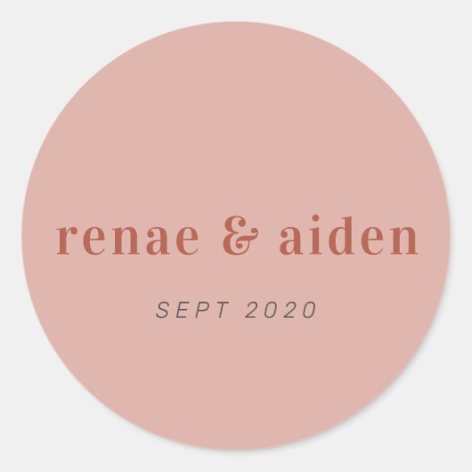 コーラルモダンとラストのステッ結婚カー ラウンドシール (正面)