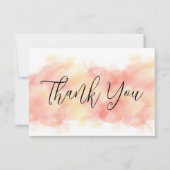 コーラルモダンエレガントピーチフラットサンキューカード サンキューカード (正面)