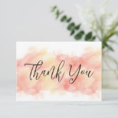 コーラルモダンエレガントピーチフラットサンキューカード サンキューカード (スタンド正面)