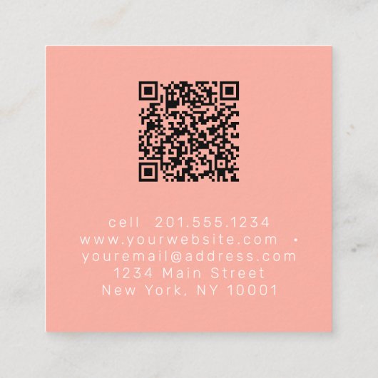 コーラルモダンエレガントプロフェッショナル事業 スクエア名刺 (裏面)