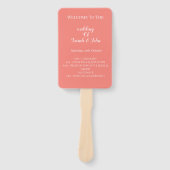 コーラルモダンエレガント結婚式 プログラムハンドファン ハンドファン (正面)