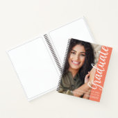 コーラルモダンスクリプト卒業パーティーゲストブック ノートブック (内部)