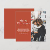 コーラルモダンタイポグラフィシック写真メリークリスマス シーズンカード (正面/裏面)