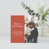 コーラルモダンタイポグラフィシック写真メリークリスマス シーズンカード (スタンド正面)