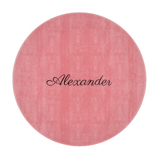 コーラルモダンテンプレート、ブラックスクリプトカットボア カッティングボード (正面)