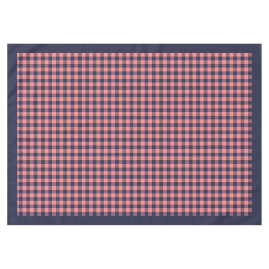 コーラルモダンネイビーテーブルクロストレンディープレイドダイニング テーブルクロス (正面(横))