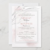 コーラルモダンバラ水カラスプラッシュ 招待状 (正面)