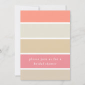 コーラルモダンピーチタンカラーブロックブライダルシャワー 招待状 (正面)