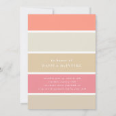 コーラルモダンピーチタンカラーブロックブライダルシャワー 招待状 (裏面)