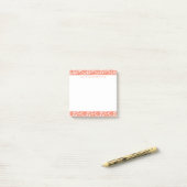 コーラルモダンピーチ熱帯花の模様 ポストイット (デスク上)