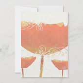 コーラルモダンポピー結婚式の日付を保存 招待状 (裏面)