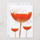 コーラルモダンポピー結婚式の日付を保存 招待状 (裏面)