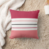 コーラルモダンマゼンタストライプ クッション (ブランケット)