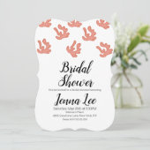 コーラルモダンリーフドードルイラストレーション 招待状 (スタンド正面)