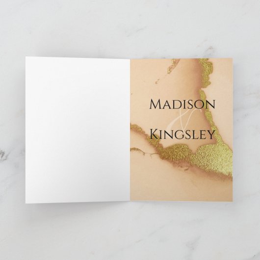 コーラルモダン抽象芸術アメージングサンキューカード サンキューカード (内部)