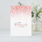 コーラルモダン抽象芸術ア結婚ートの返信RSVP 出欠カード (スタンド正面)
