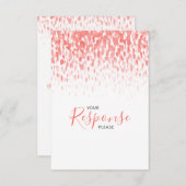 コーラルモダン抽象芸術ア結婚ートの返信RSVP 出欠カード (正面/裏面)
