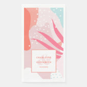 コーラルモダン抽象芸術パタ結婚ーンの新郎新婦 (正面)