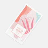 コーラルモダン抽象芸術パタ結婚ーンの新郎新婦 (コーナー)