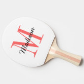 コーラルモノグラムと名前パーソナライズされた 卓球ラケット (横)