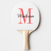 コーラルモノグラムと名前パーソナライズされた 卓球ラケット (正面)
