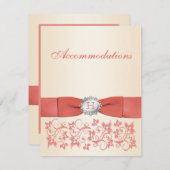 コーラルモノグラムの、シャンパンフローラエンクロージャカード エンクロージャーカード (正面/裏面)