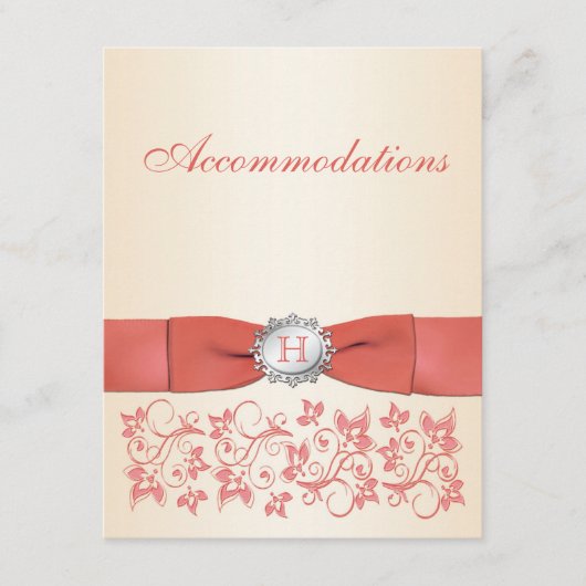 コーラルモノグラムの、シャンパンフローラエンクロージャカード エンクロージャーカード (正面)