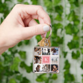 コーラルモノグラム8フォトコラージュ キーホルダー (手)
