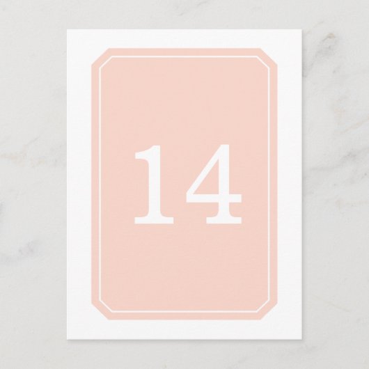 コーラルユイエレガントルテーブル番号葉書 ポストカード (正面)