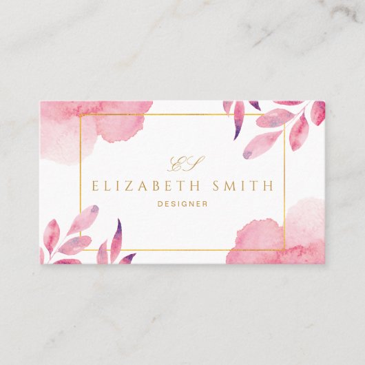 コーラルユニークピーチウォーターモダンカラー 名刺 (正面)