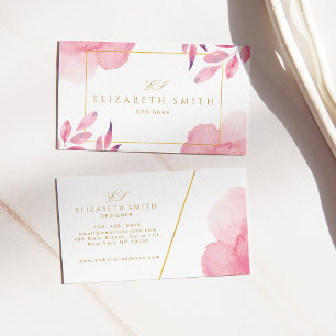 コーラルユニークピーチウォーターモダンカラー 名刺