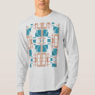 コーラルラストターコイズ南西インスパイア – 幾何的 Tシャツ