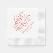 コーラルラブは甘いお菓子デザートビュッフェ結婚ーズ 縁ありカクテルナプキン (正面)
