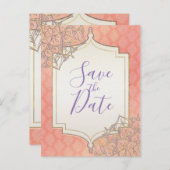 コーラルラベンダー金ゴールドモロッコグラムセーブ 案内ポストカード (正面/裏面)