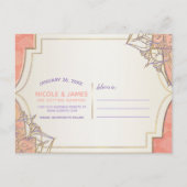 コーラルラベンダー金ゴールドモロッコグラムセーブ 案内ポストカード (裏面)