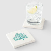 コーラルリーフウォーターカラーマーブルストーンコースター ストーンコースター (横)