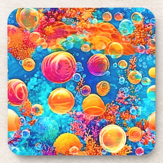 コーラルリーフカラフルバブル コースター (正面)