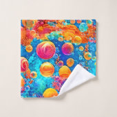 コーラルリーフカラフルバブル バスタオルセット (ウォッシュタオル)