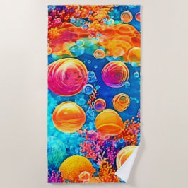 コーラルリーフカラフルバブル ビーチタオル