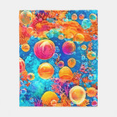 コーラルリーフカラフルバブル フリースブランケット (正面)