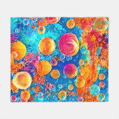 コーラルリーフカラフルバブル フリースブランケット (正面(横))