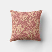 コーラルリーフクリームとピンクオンブルゴーニュ クッション (裏面)