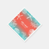 コーラルリーフスターフィッシュトロピカルビーチ結婚式 スタンダードカクテルナプキン (角)