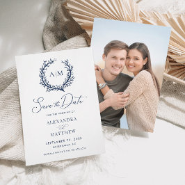 コーラルリーフネイビーブルー航海のビーチ結婚式 セーブザデート