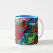 コーラルリーフバ素晴らしリアリーフ海アート ツートーンマグカップ (正面右)