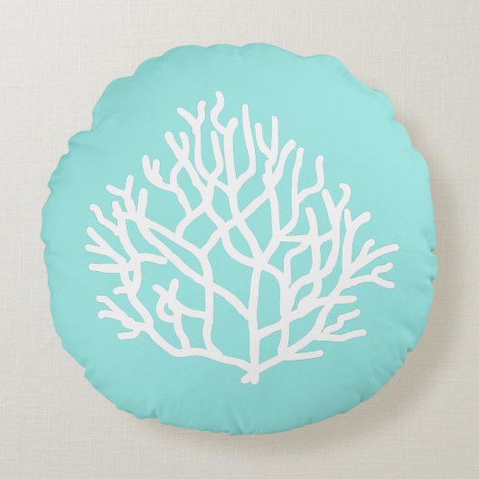 コーラルリーフビーチカスタム装飾用クッションコースト ラウンドクッション (正面)