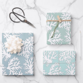 コーラルリーフビーチサマー結婚ズ ラッピングペーパーシート