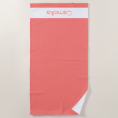 コーラルリーフブリデスメイド名の書道エレガント ビーチタオル (正面)