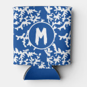 コーラルリーフブルーホワイトパーソナライズされた 缶クーラー (正面)