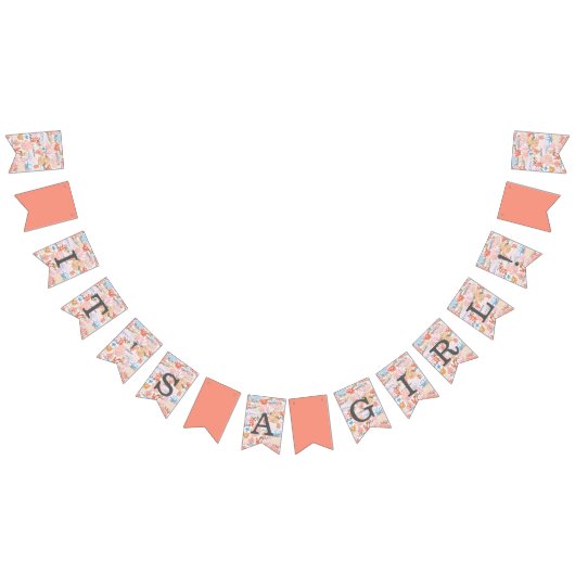 コーラルリーフベビーシャワー バンティングフラッグ (全)